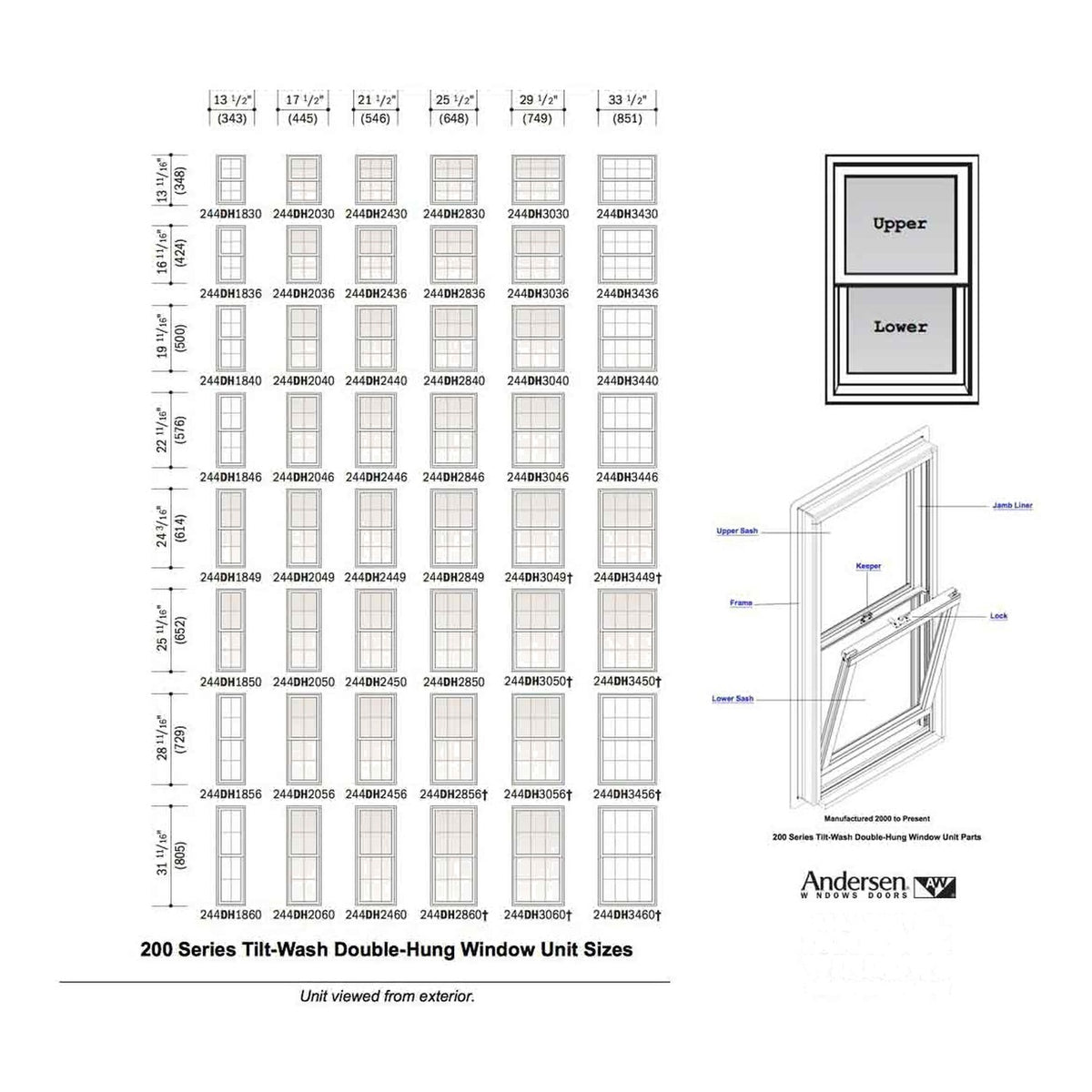 Andersen 200 Series Tilt-Wash Double Hung Sash Balancer - M650