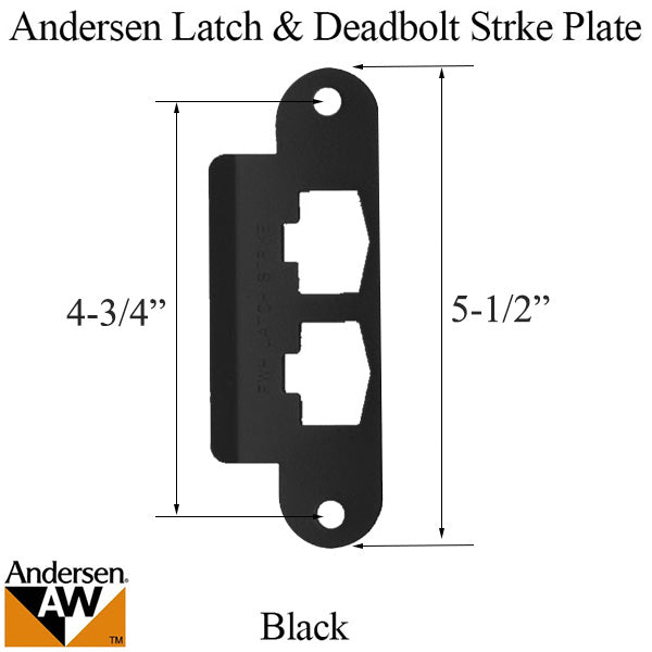 Andersen Latch & Deadbolt Strike Plate Cover, AS/SA Single D