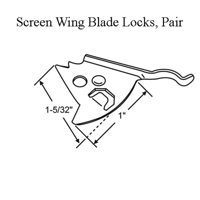 Andersen Screen Wing Blade Locks - Sold in Pairs (Left and Right Lock)