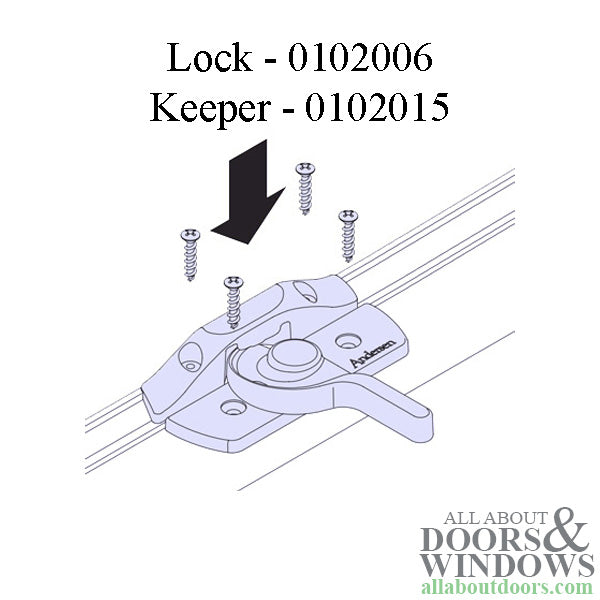 Andersen Screw Pack for 400 Series Woodwright Sash Lock & Keeper - Stone