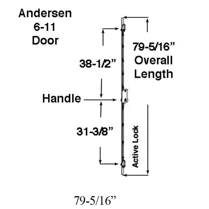 Andersen Multipoint Lock for A-Series Hinged Doors, 79-5/16", 2008-Present