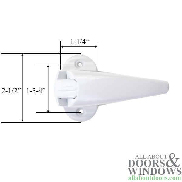 Inside handle latch, Andersen / Emco storm door - White