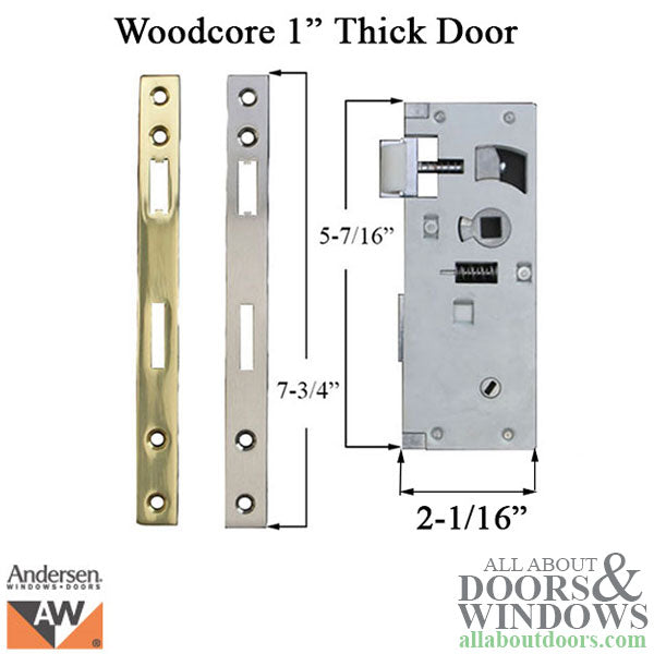 Andersen 43077 Traditional Storm Door Handle Set for Woodcore Doors, Blemished - Polished Brass