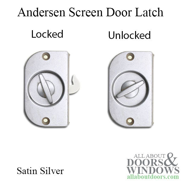 Andersen 2 Panel Patio Door Screen Latch / Lock - Satin Silver
