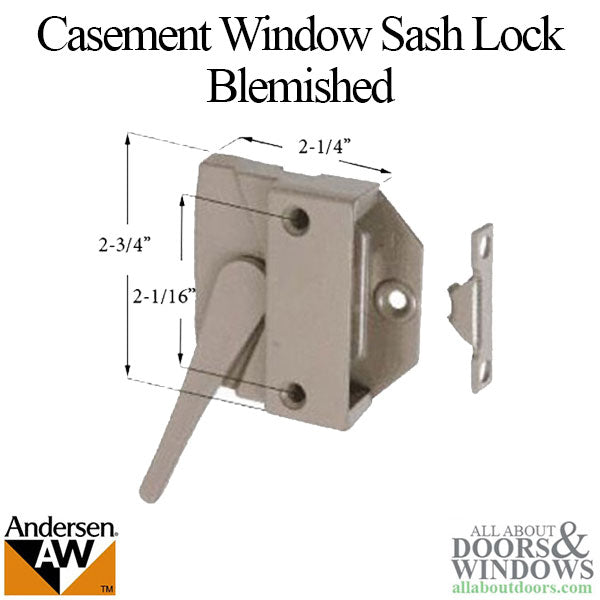 Blemished Andersen Casement Window Sash Lock, Perma-Shield 1979-95 - White