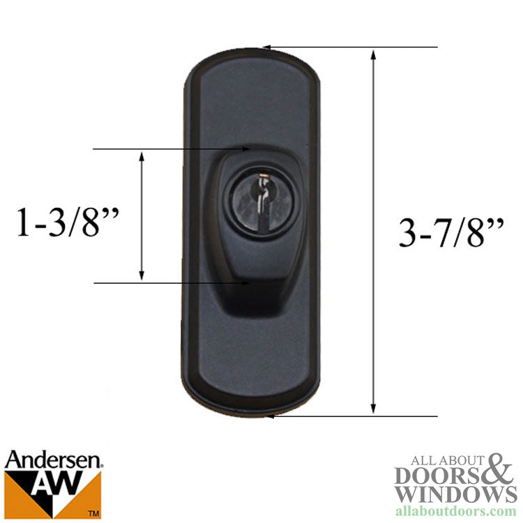 Andersen Frenchwood Gliding Doors, Lock Assembly, Albany, Exterior, Right Hand, Black