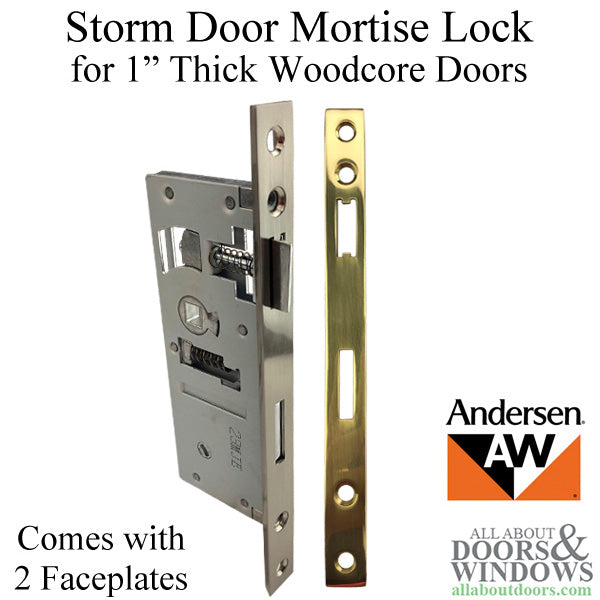 Emco / Andersen Mortise Lock Case, 1-7/16 Backset - Nickel or Polished Brass