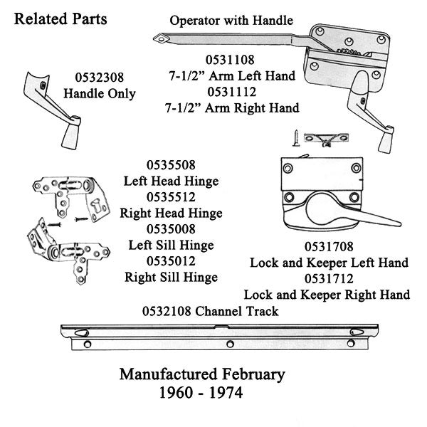 Andersen 7073A Operator w/ Handle 7-1/2 Inch Arm Square Shoe