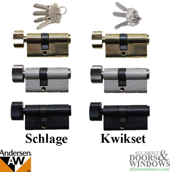 Keyed Kwikset Euro Cylinder, Andersen Storm Door - Choose Color