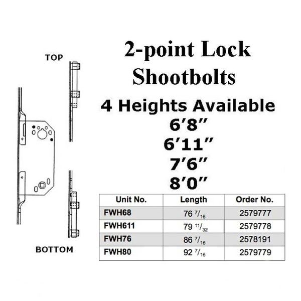 Andersen Multipoint Lock, FWH611 Passive - Stainless
