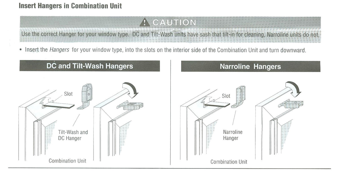 Andersen Hinge Clip Package - Narroline, Woodwright, Tilt-Wash Combination Storm Windows - Gray