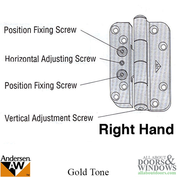 Discontinued - Andersen 1992-2005 Leaf Hinge Receiver - Goldtone