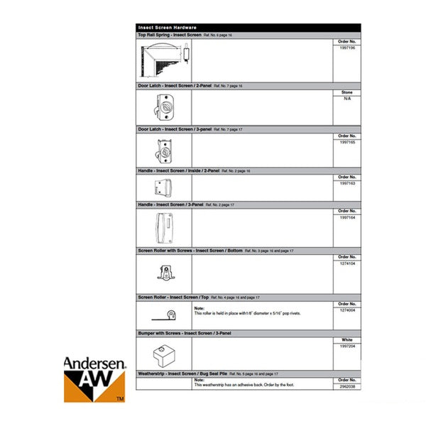 Andersen Window - PSII Gliding Doors - 2 Panel Inside Screen