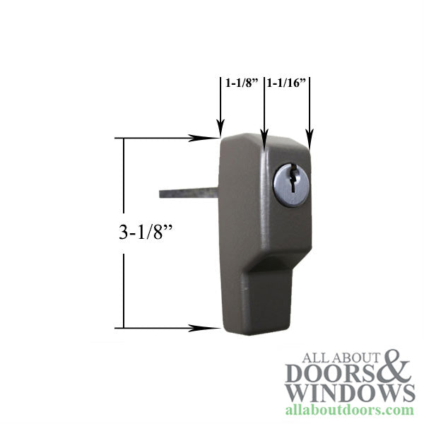 Andersen 2 Panel Gliding Door Exterior 6 Pin Lock w/ Keys - Stone