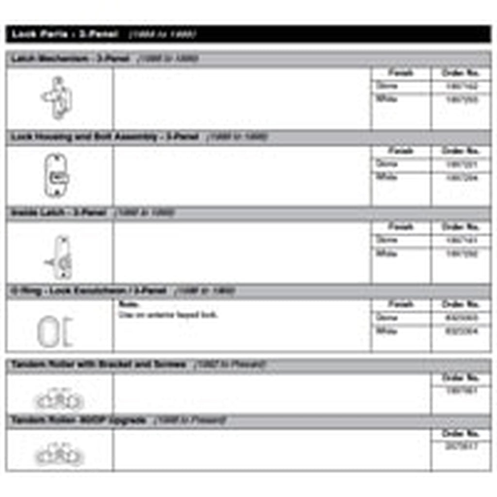 Andersen Push & Turn Style Thumb Latch for a 3 Panel Gliding