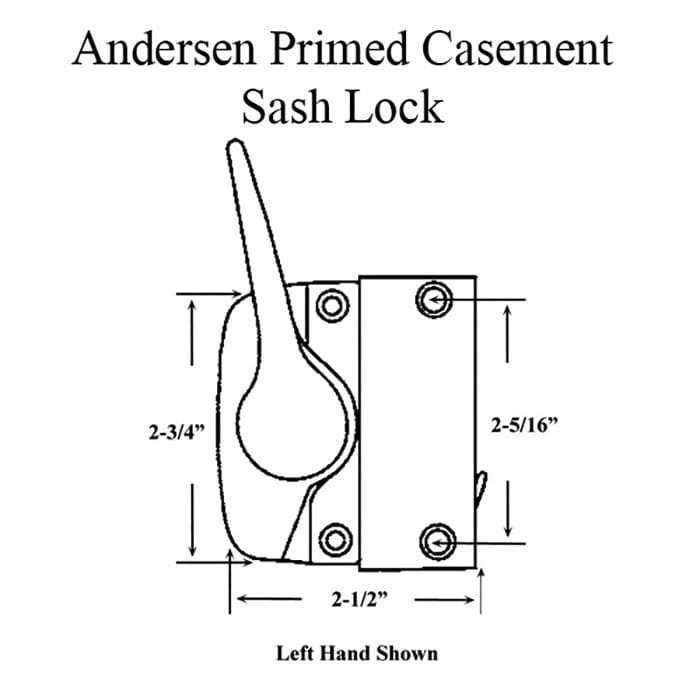 Sash Lock - Andersen Casement 1974-80, LH- Stone