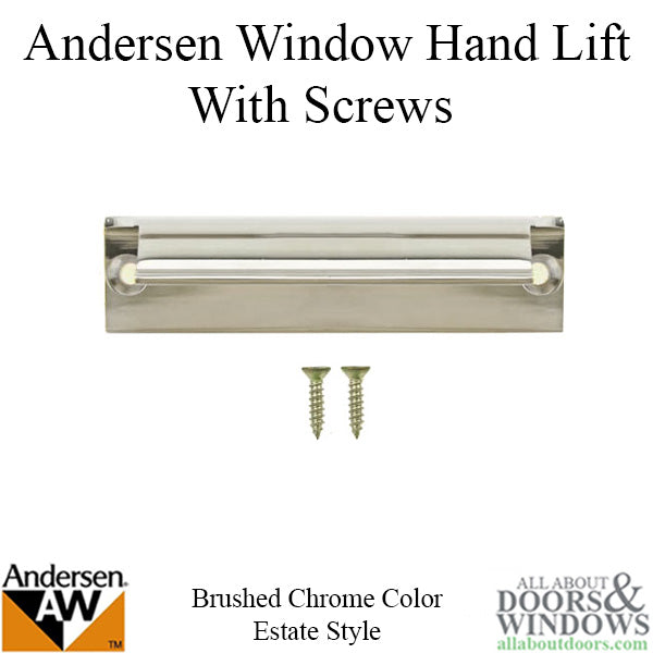 Andersen Tilt-Wash DC and Tilt-Wash - Estate Hand Lifts w/ Screws, Pair - Brushed Chrome
