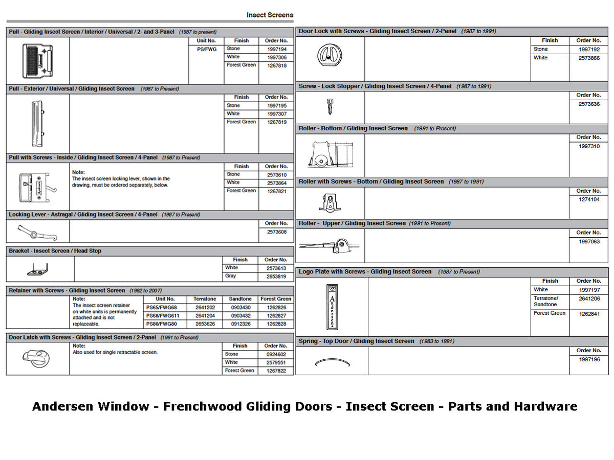 Andersen Window - Frenchwood Gliding Door - Screen Door Hand