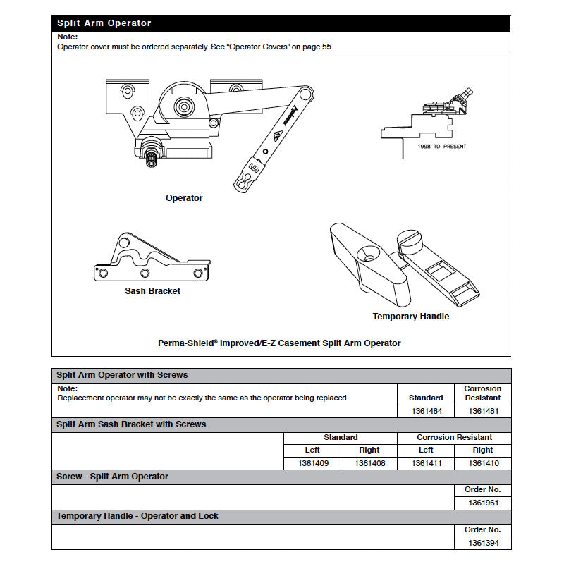 Andersen Perma-Shield Casement Windows - Split Arm Bracket w