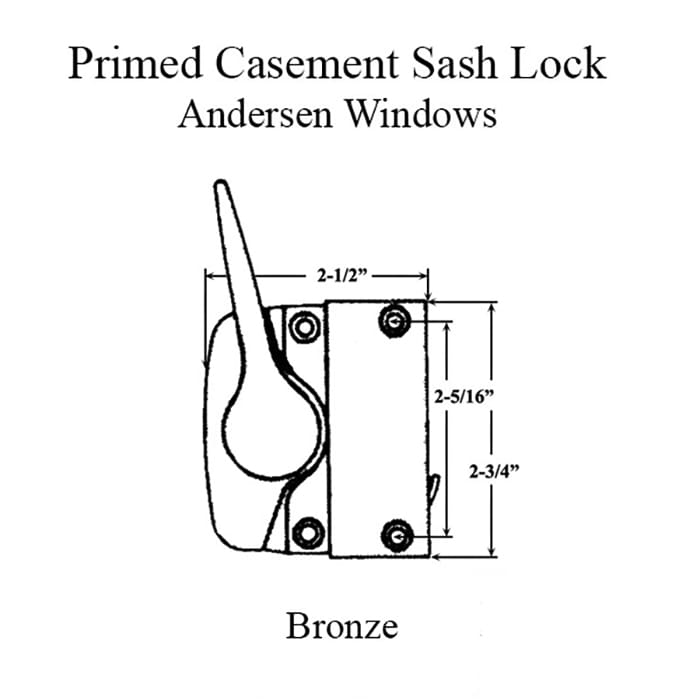 Andersen Left Hand Primed Casement Sash Lock - Bronze