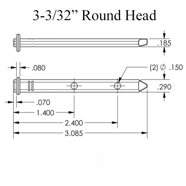Pivot Bar for Vinyl Tilt Windows 3-1/8 Inch - 1 Pack