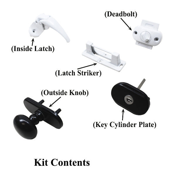 Andersen Knob and Deadbolt Kit 1-1/2 Inch Door - Black/White