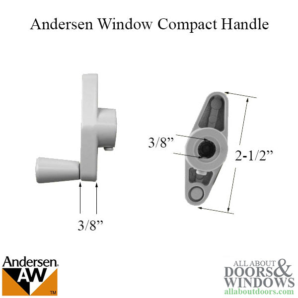 Andersen Window Improved/E-Z Casement Crank/Handle - Compact Operator - Stone
