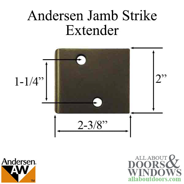 Andersen Jamb Strike Extender, 2-3/8" - Distressed Bronze