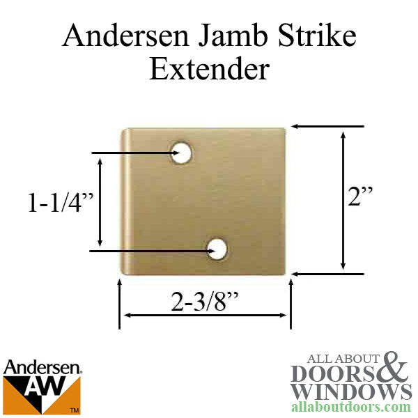 Andersen Jamb Strike Extender, 2-3/8" - Gold Dust