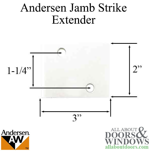 Andersen Jamb Strike Extender, 3" - White