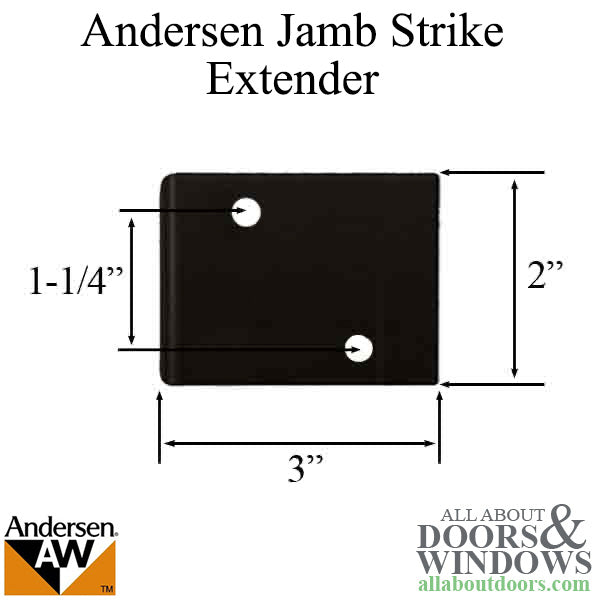 Andersen Jamb Strike Extender, 3" - Black