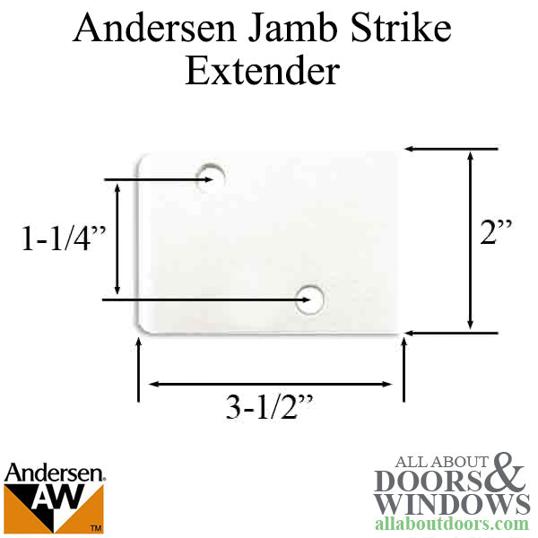 Andersen Jamb Strike Extender, 3-1/2" - White