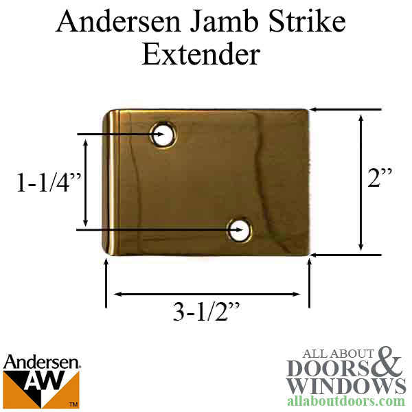 Andersen Jamb Strike Extender, 3-1/2" - Antique Brass