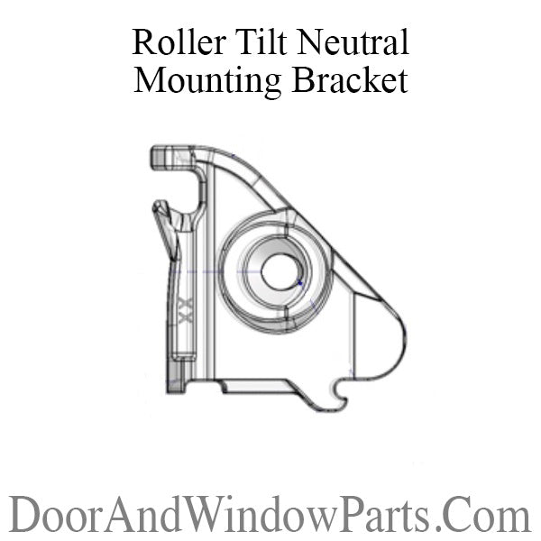 Roller Tilt Neutral Mounting Bracket, Clear Plastic