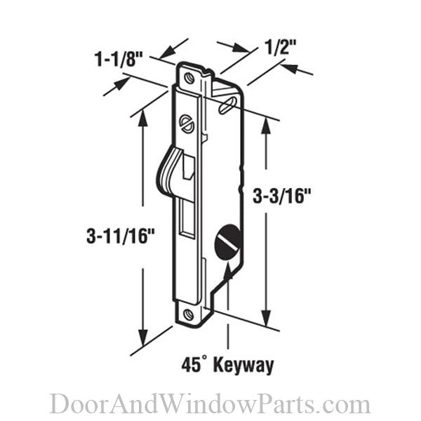 Mortise Lock (Angled Body - 45 Degree Keyway)