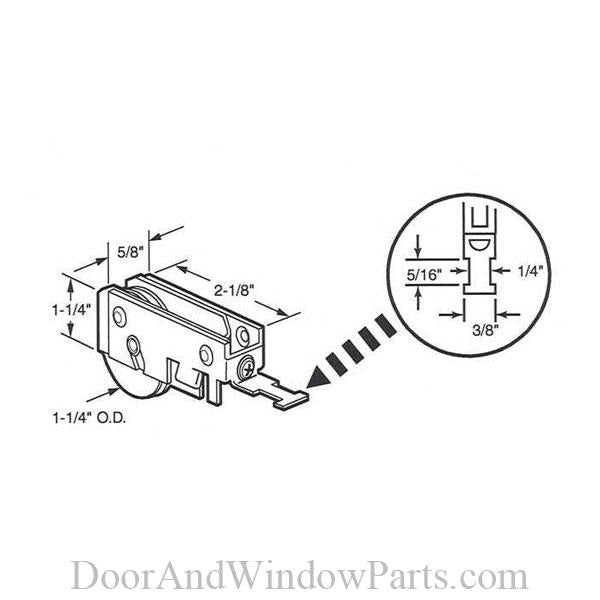 Mirror Door Roller Assembly