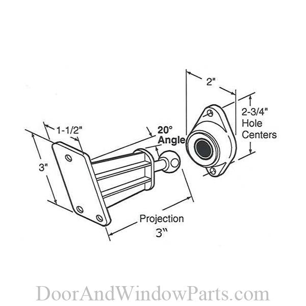 Door Holder Rod and Retainer (Colonial White)