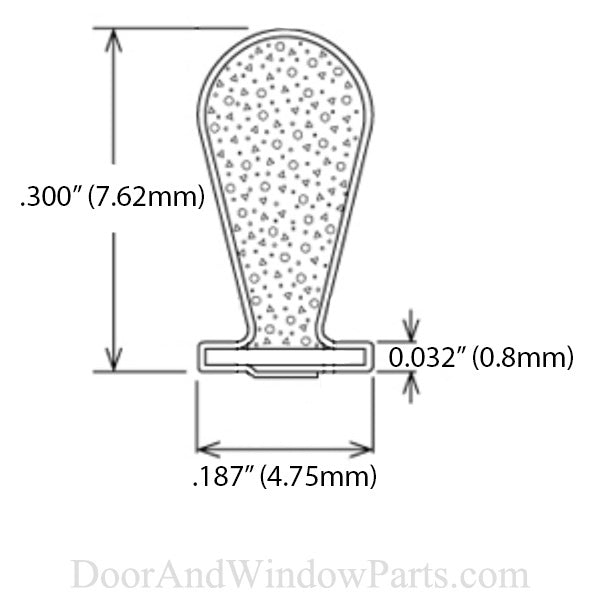 Weatherstrip T-Slot Style .187 Backing x .300 Filled Bulb Pile - Bronze