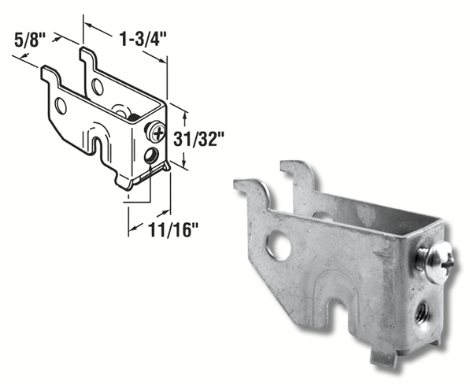 Sliding Patio Door Roller Assembly with Single Wheel, Housing Only