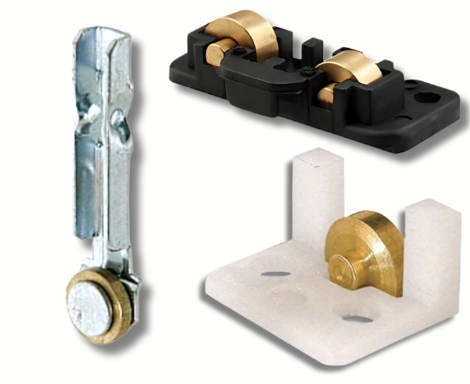 Sliding Window Roller Assemblies - Brass Wheels