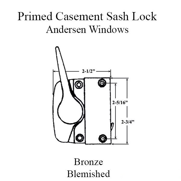 Blemished - Andersen Left Hand Primed Casement Sash Lock