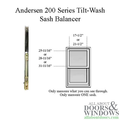 Andersen 200 Series Tilt-Wash Double Hung Sash Balancer - M950
