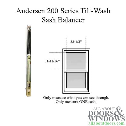 Andersen 200 Series Tilt-Wash Double Hung Sash Balancer - M1560