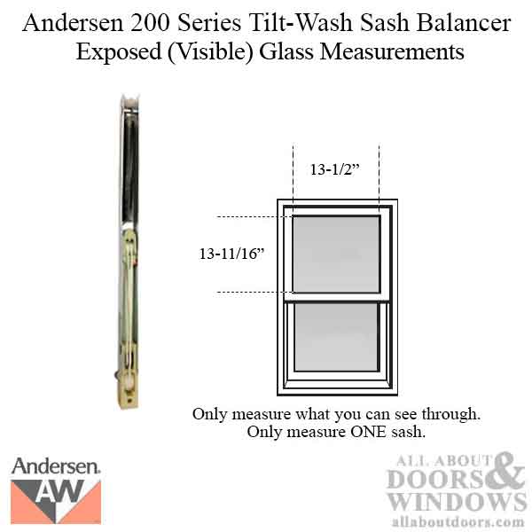 Andersen 200 Series Tilt-Wash Double Hung Window Sash / Chan