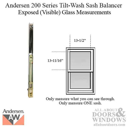 Andersen 200 Series Tilt-Wash Double Hung Window Sash / Chan