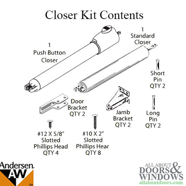 Andersen / Emco 2 pack Push Button Storm / Screen Door Close