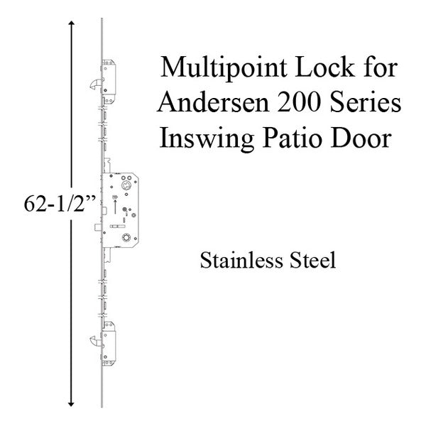 Andersen 200 Series 3-point Lock, Universal, 62-1/2 Inch Faceplate Length