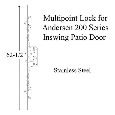 Andersen 200 Series 3-point Lock, Universal, 62-1/2 Inch Faceplate Length