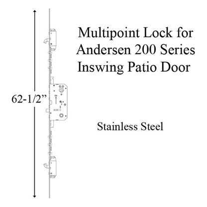 Andersen 200 Series 3-point Lock, Universal, 62-1/2 Inch Faceplate Length