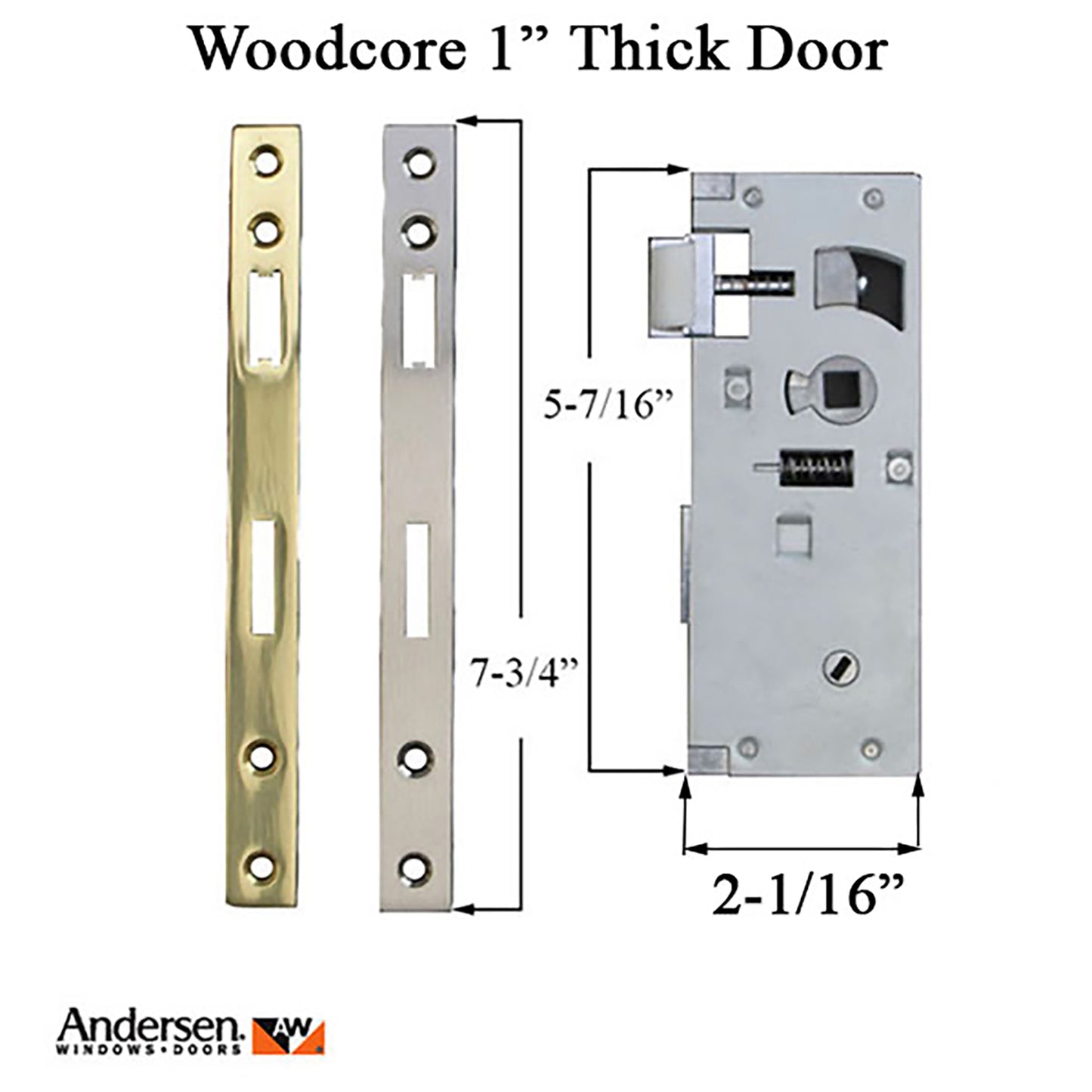 Andersen 43077 Traditional Storm Door handleset for Woodcore doors